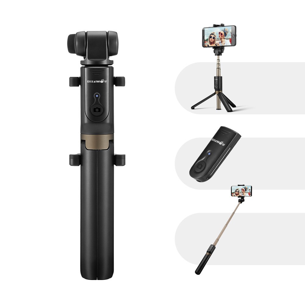 BlitzWolf BW-BS3 Extendable Selfie Stick Tripod with Wireles