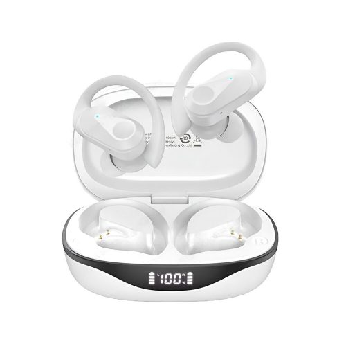 Lenovo LP75 - wireless sports earphones - ear hook design, 6 + 30 hours of use, BT5.3, IPX5 waterproof - White