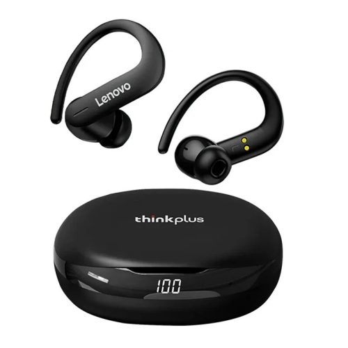 Lenovo T50 - wireless earphones for sports or business use - ear hook design, 5 hours use, BT5.2 - black