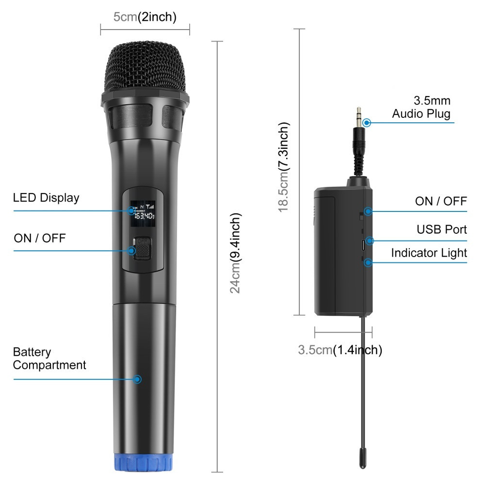 Puluz PU628B Wireless microphone with 3.5 Jack output 30