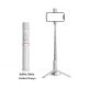 Q12s - Tripod and selfie stick - removable Bluetooth remote | 750 mm long | LED lighting and flash | strong aluminum stem - black