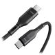 Veger CC02 - 100W USB Type-C - USB Type-C cable - 150 cm, 100W charging, pearl cloth cover - black