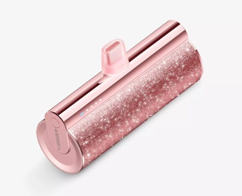 Veger Lipstick-C Power Bank with USB Type-C plug - 5000mAh capacity, for all USB Type-C products, PD3.0 charging - Rose Gold