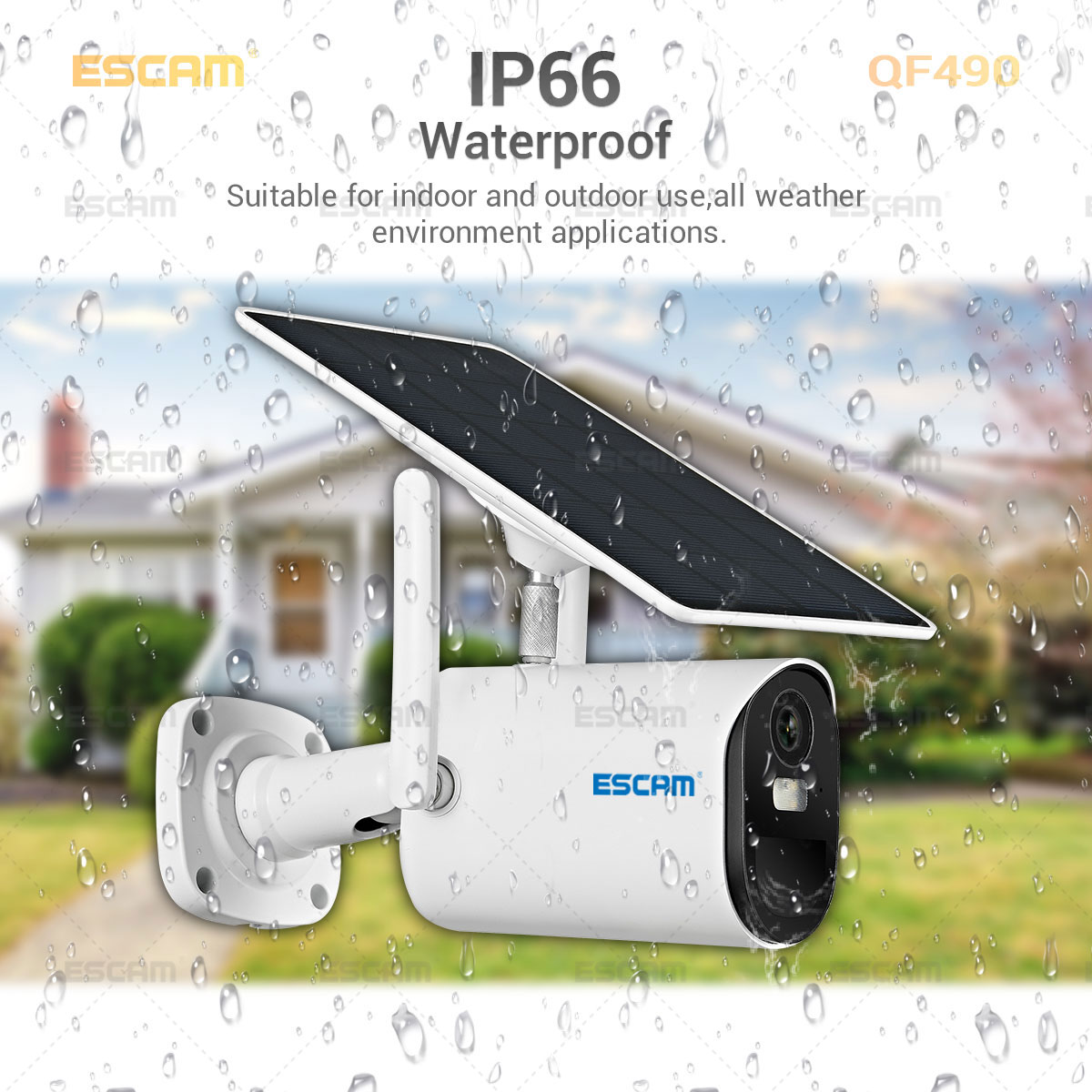 ESCAM QF490 - IP camera with 4G SIM card + solar panel: 1080